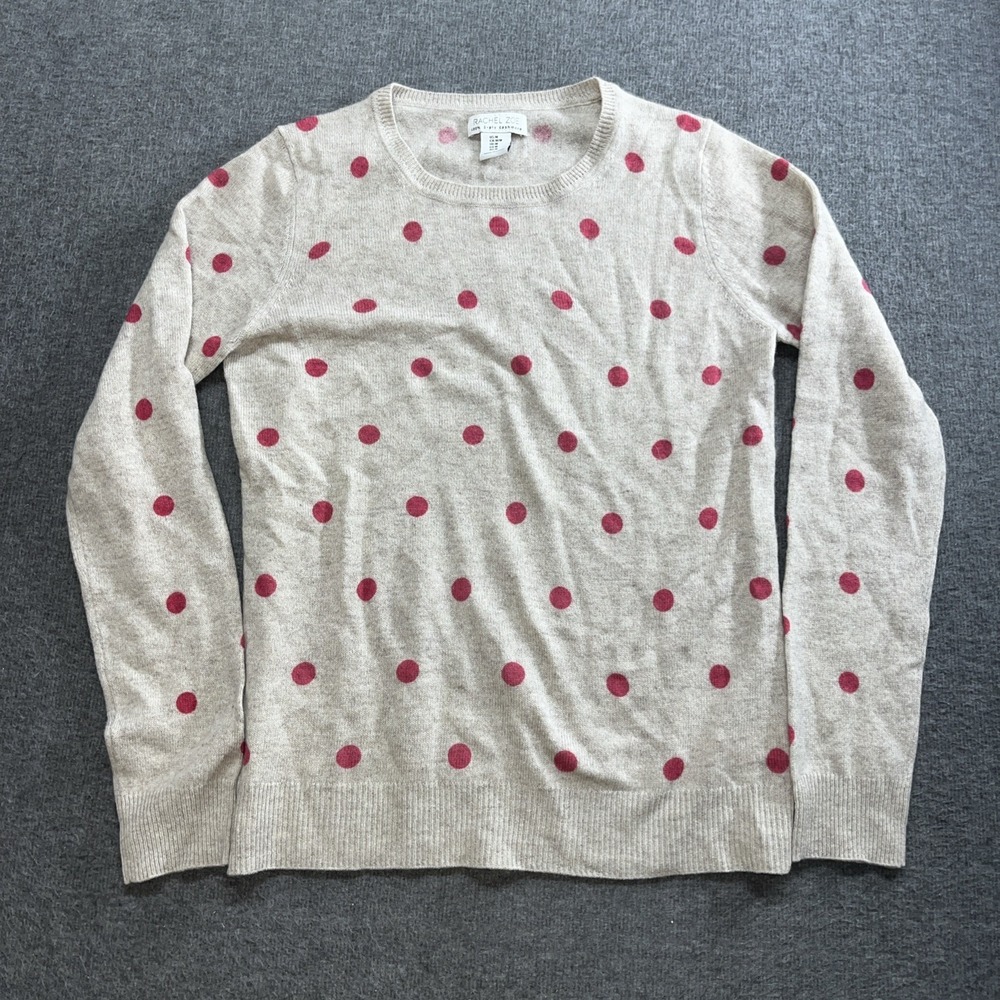 Rachel Zoe 2-ply cashmere women's pullover sweater size medium tan pink